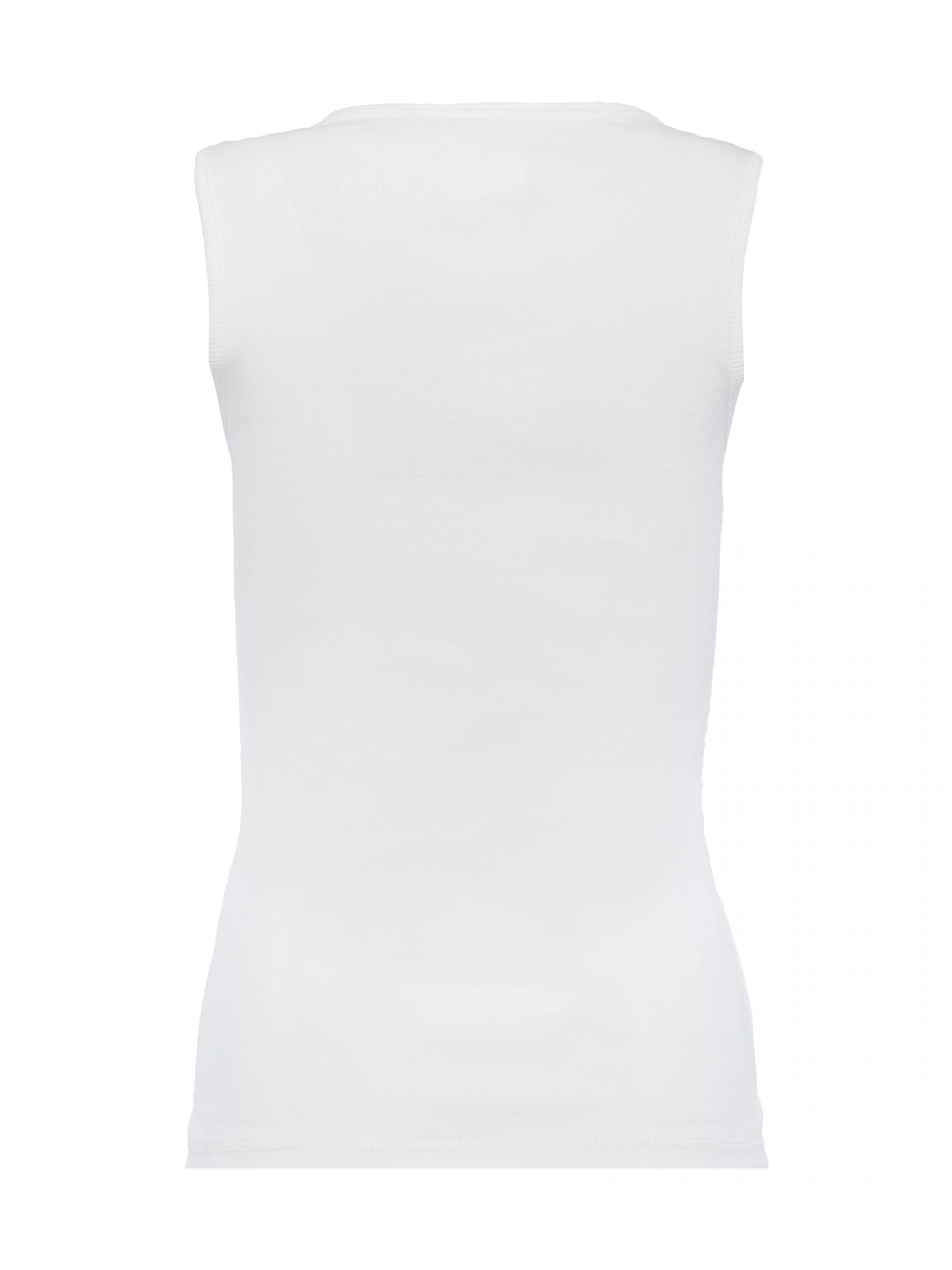 Топ в белом цвете из эластичного трикотажа с лого на груди Aeronautica Militare Топ в белом цвете из эластичного трикотажа с лого на груди Aeronautica Militare