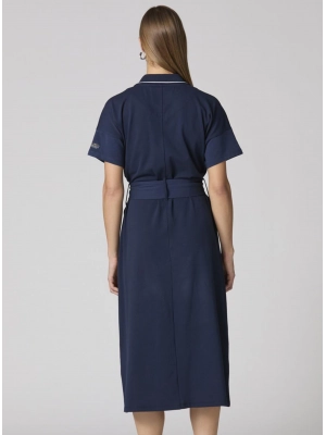 Платье в темно-синем цвете А-силуэта c отложным воротником Аeronautica Militare