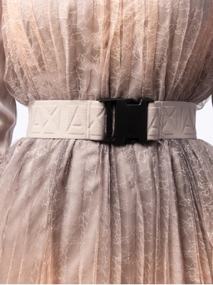 Плиссированное платье в бежевом цвете с градиентом к низу Armani Exchange