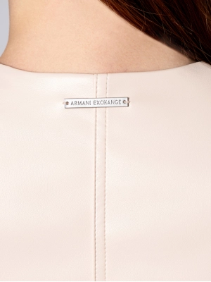 Платье длины мини бежевого цвета А-силуэт на молнии бренда Armani Exchange