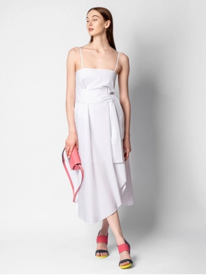 Корсажное платье белого цвета на бретелях Armani Exchange