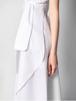 Корсажное платье белого цвета на бретелях Armani Exchange