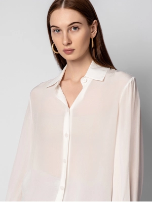 Блузка-рубашка молочного цвета Armani Exchange
