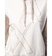 Худи молочного цвета с контрастными рукавами, капюшоном и принтом в виде лого бренда Armani Exchange