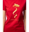Футболка красного цвета с золотистым принтом на груди Armani Exchange