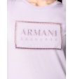 Футболка сиреневого цвета с принтом на груди Armani Exchange