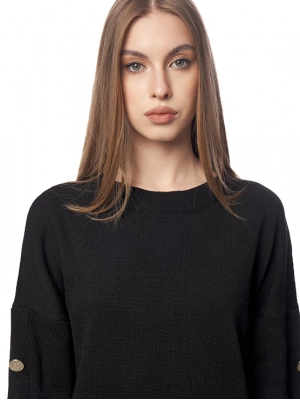 Платье из трикотажной вязки в черном цвете с укороченным рукавом Armani Exchange