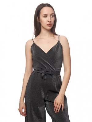 Комбинезон в сером цвете на лямках с удлиненными штанинами Armani Exchange