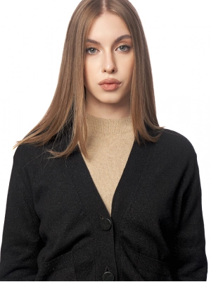 Кардиган из вязанного трикотажа в черном цвете Armani Exchange