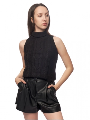 Топ с коротким рукавом приталенного кроя в черном цвете Armani Exchange