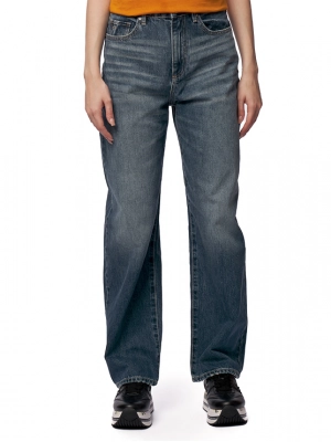 Джинсы свободного кроя на высокой посадке в темно-синем цвете Armani Exchange