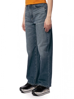 Джинсы свободного кроя на высокой посадке в темно-синем цвете Armani Exchange