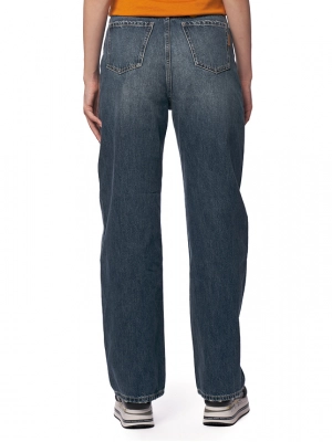 Джинсы свободного кроя на высокой посадке в темно-синем цвете Armani Exchange