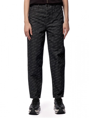 Джинсы в черном цвете свободного кроя  Armani Exchange с логоманией