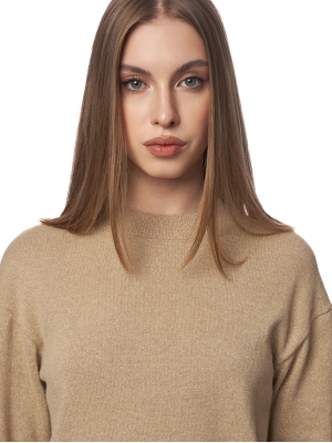 Пуловер прямого кроя в бежевом цвете Armani Exchange