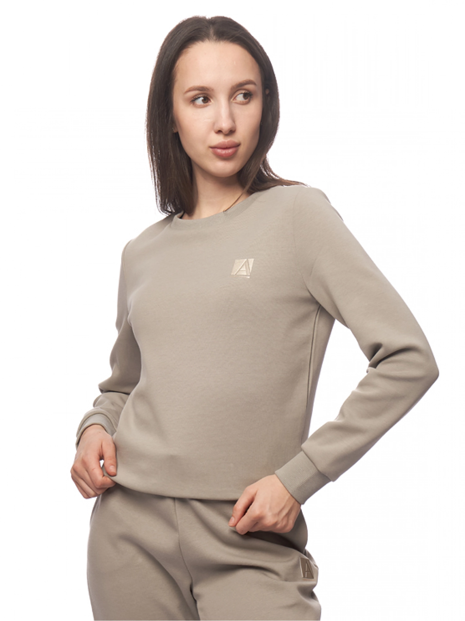 Пуловер в сером цвете прямого кроя из вязаного трикотажа  Armani Exchange