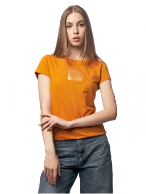 Футболка в оранжевом цвете с лого бренда на груди Armani Exchange