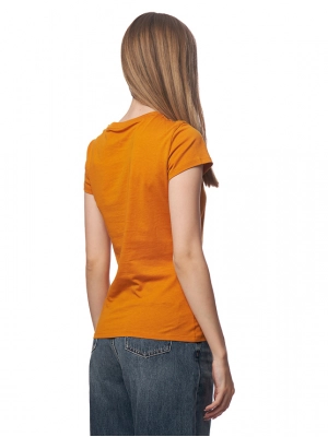 Футболка в оранжевом цвете с лого бренда на груди Armani Exchange