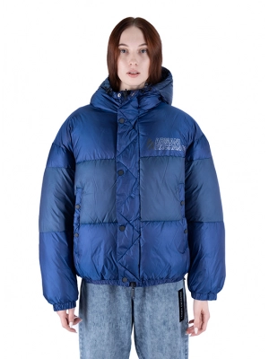 Двусторонняя куртка в синем цвете с капюшном Armani Exchange