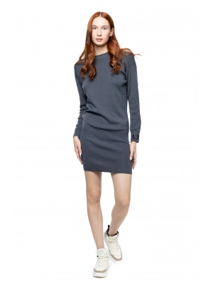 Трикотажное платье  Armani Exchange в сером цвете с длинным рукавом длины мини