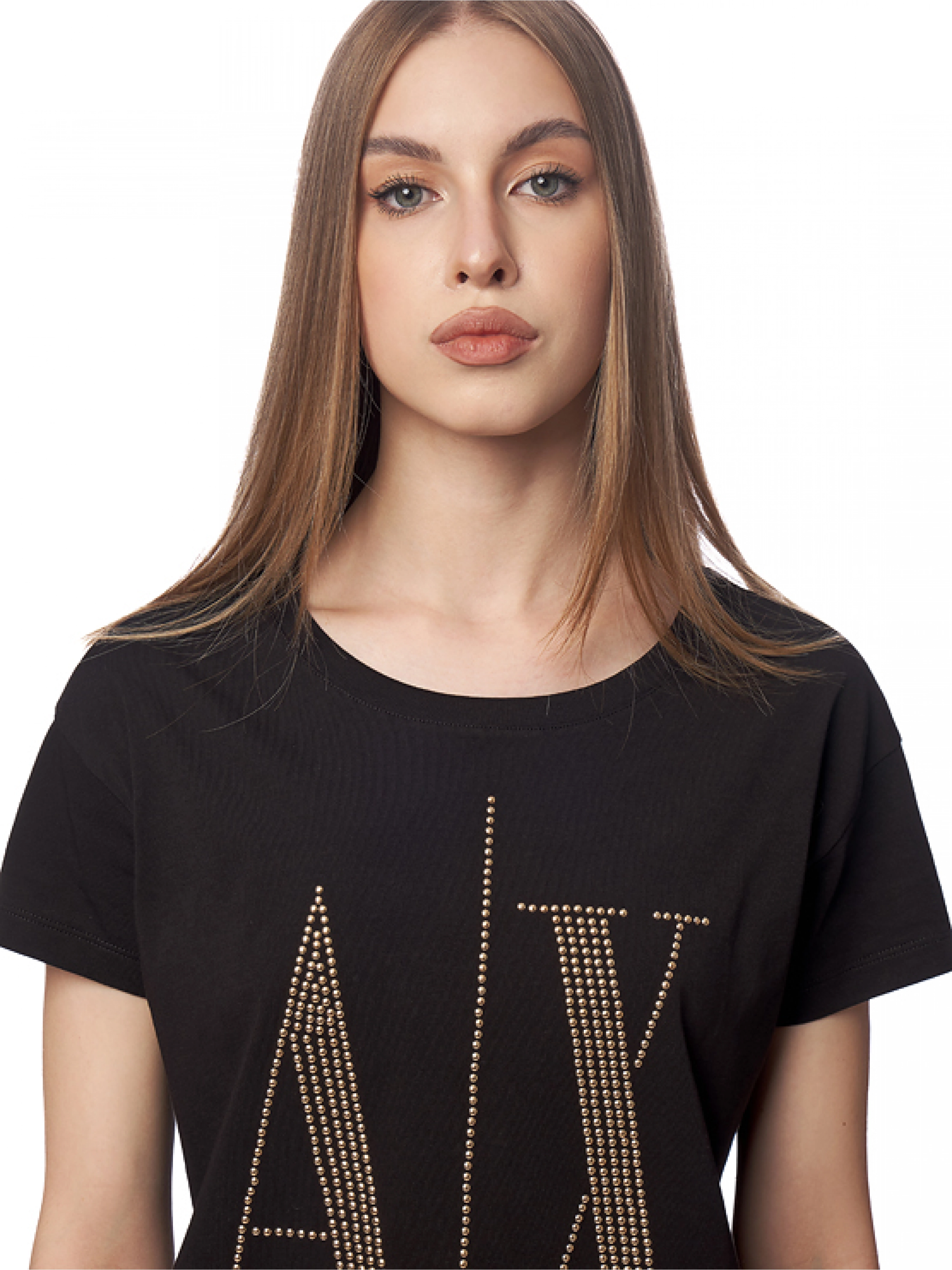 Футболка в черном цвете с лого бренда на груди Armani Exchange Футболка в черном цвете с лого бренда на груди Armani Exchange