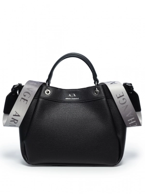 Сумка тоут черного цвета medium Armani Exchange