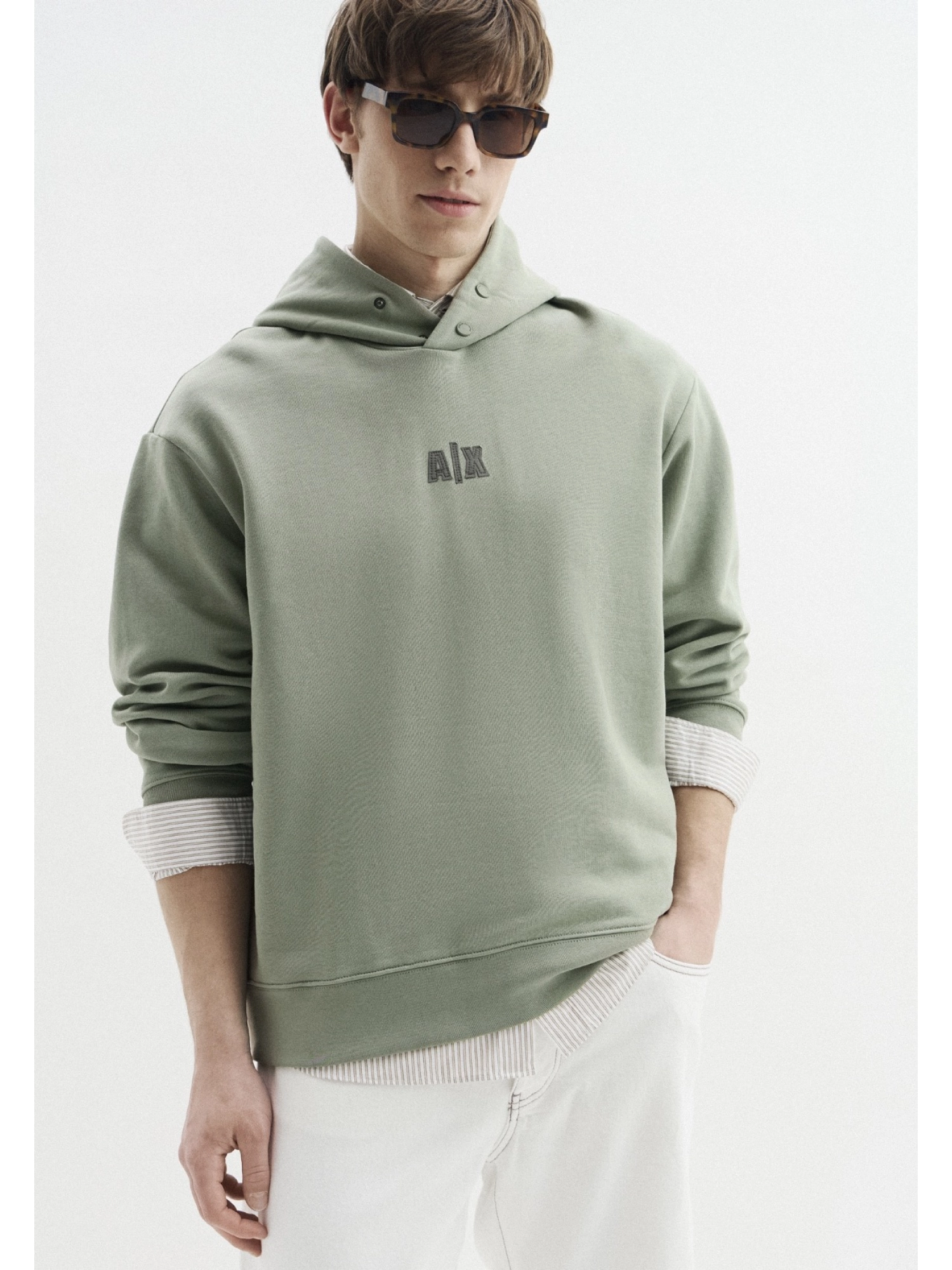Худи оливкового цвета Armani Exchange