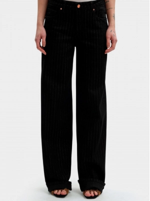 Черные свободные джинсы Armani Exchange черного цвета в полоску