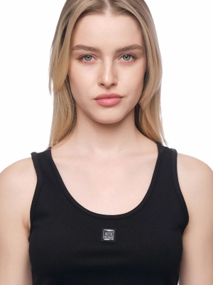 Топ в черном цвете на брителях приталенного кроя Armani Exchange