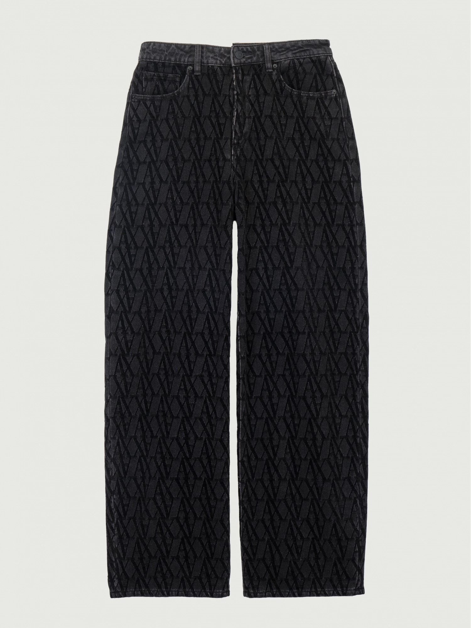 Джинсы палаццо в черном цвете с логоманией Armani Exchange Джинсы палаццо в черном цвете с логоманией Armani Exchange