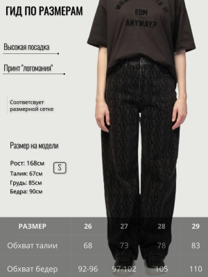 Джинсы палаццо в черном цвете с логоманией Armani Exchange Джинсы палаццо в черном цвете с логоманией Armani Exchange