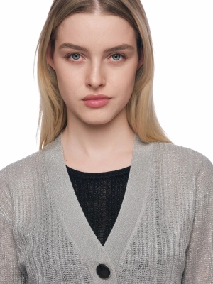 Кардиган в сером цвете приталенного кроя на одной пуговице Armani Exchange