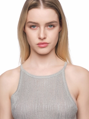 Топ в сером цвете на тонких брителях приталенного кроя Armani Exchange