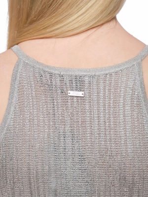 Топ в сером цвете на тонких брителях приталенного кроя Armani Exchange