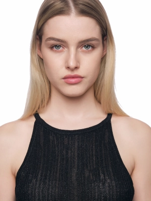Топ в черном цвете на тонких брителях приталенного кроя Armani Exchange