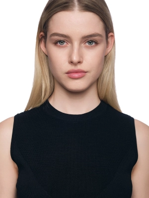 Трикотажный топ в черном цвете с коротким рукавом и круглым вырезом Armani Exchange