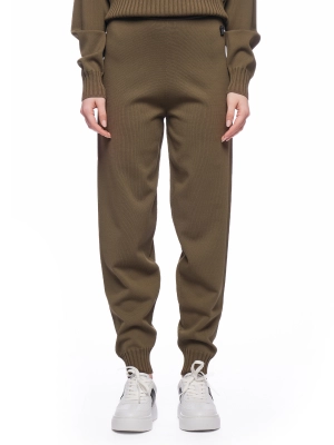 Брюки в цвете хаки на средней посадке с резинкой на поясе и манжетах Armani Exchange