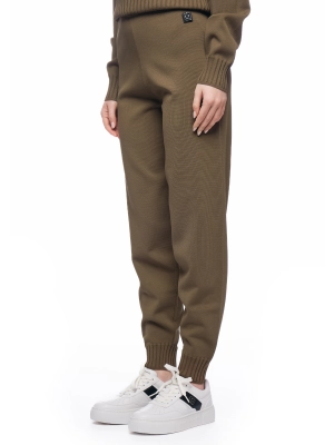 Брюки в цвете хаки на средней посадке с резинкой на поясе и манжетах Armani Exchange
