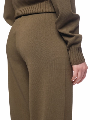 Брюки в цвете хаки на средней посадке с резинкой на поясе и манжетах Armani Exchange