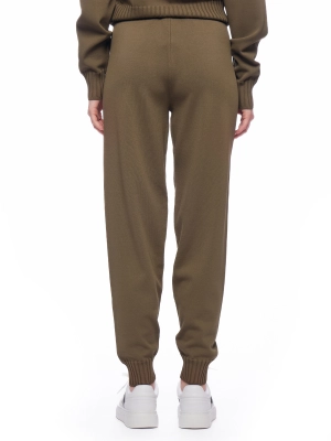 Брюки в цвете хаки на средней посадке с резинкой на поясе и манжетах Armani Exchange