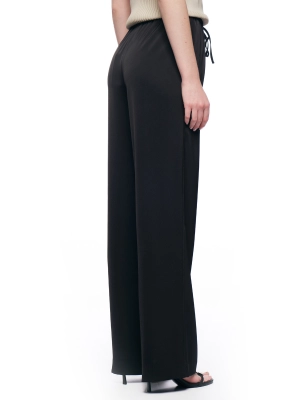 Брюки клеш в черном цвете на высокой посадке Armani Exchange