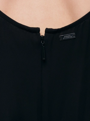 Комбинезон в черном цвете на лямках с объемным свободным низом Armani Exchange