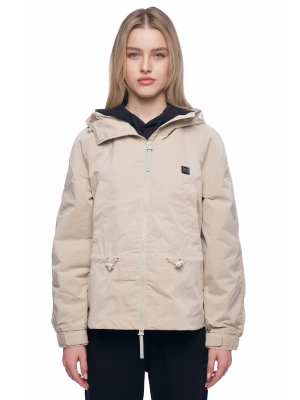 Куртка прямого кроя в молочном цвете с прорезными карманами и логотипом бренда  Armani Exchange