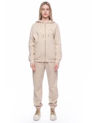 Толстовка в молочном цвете на молнии с капюшоном и логотипом бренда Armani Exchange