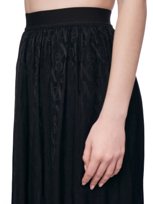 Юбка в черном цвете  высокой посадке длины миди Armani Exchange