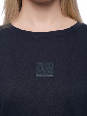Платье футболка в темно-синем цвете длины миди Armani Exchange