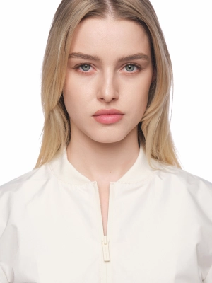 Куртка бомбер в молочном цвете на резинке на поясе Armani Exchange