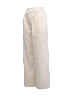 Брюки в молочном цвете на средней посадке свободного кроя с защипами Armani Exchange