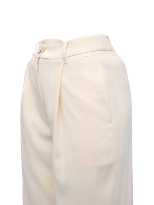 Брюки в молочном цвете на средней посадке свободного кроя с защипами Armani Exchange