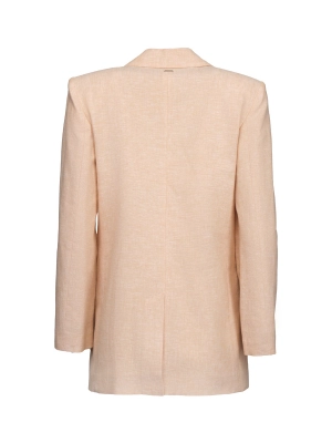 Жакет в бежевом цвете прямого кроя на двух пуговицах с лого бренда Armani Exchange